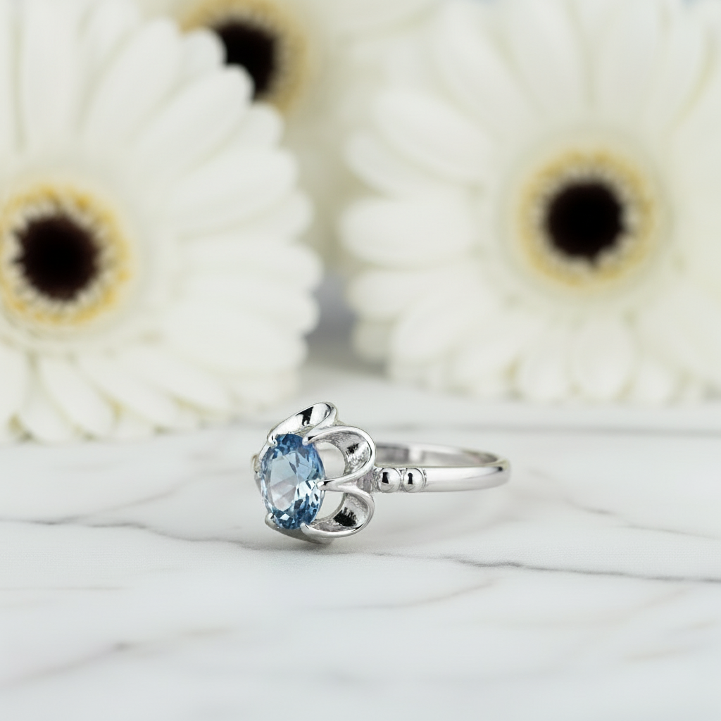 GRACE Mystic Quartz Flower Ring in Sterling Silver