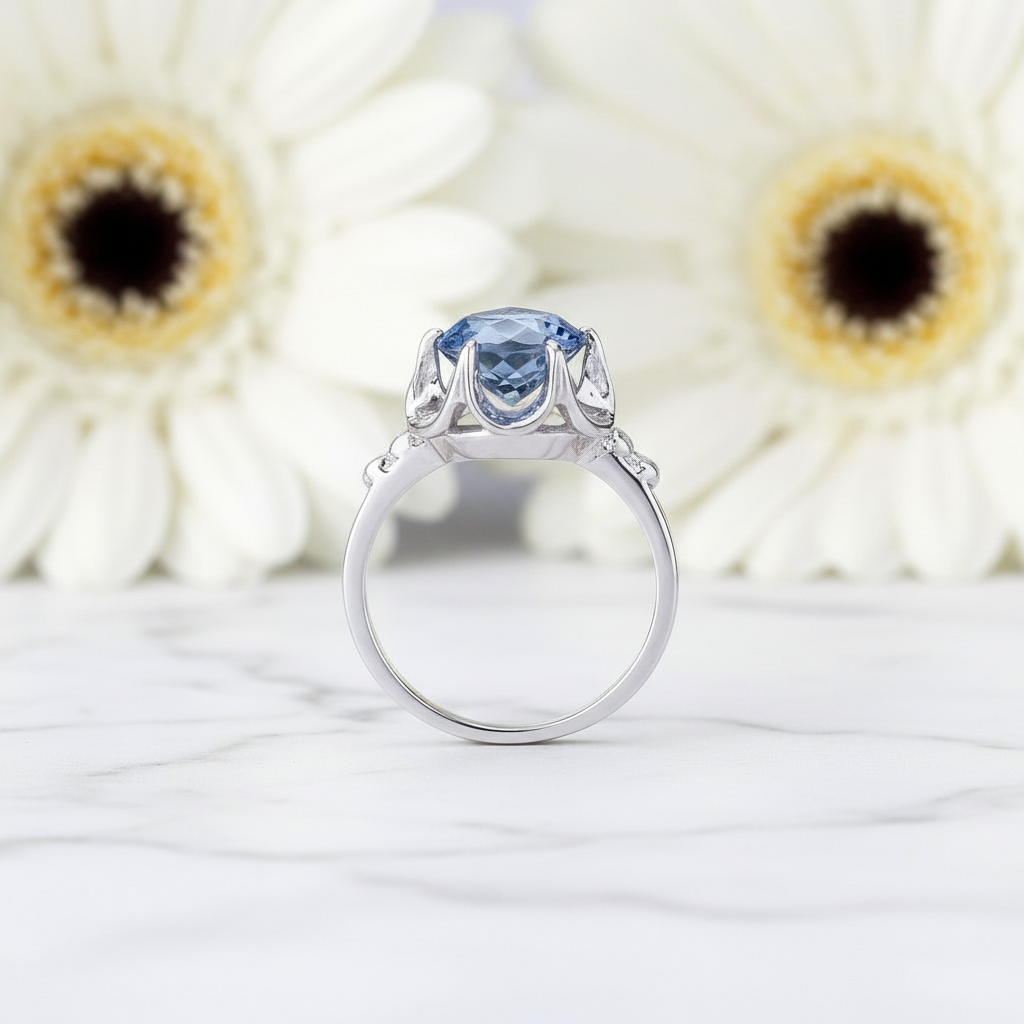 GRACE Mystic Quartz Flower Ring in Sterling Silver