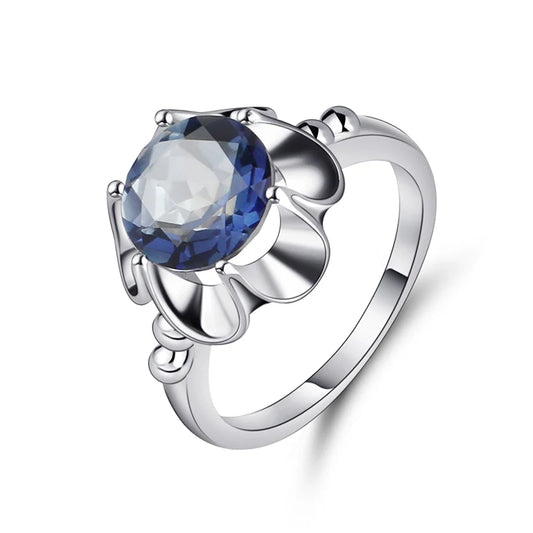 GRACE Mystic Quartz Flower Ring in Sterling Silver