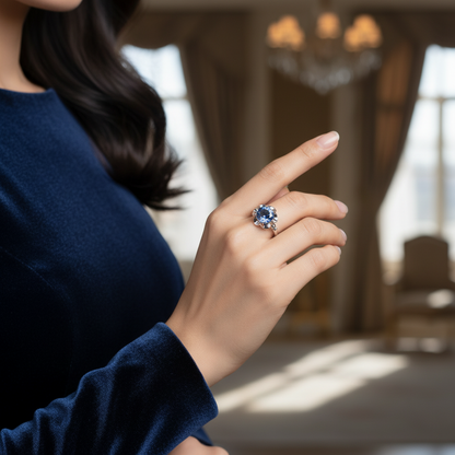 GRACE Mystic Quartz Flower Ring in Sterling Silver