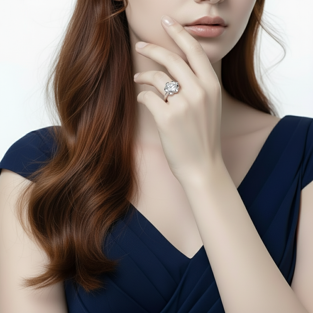 GRACE Gemstone Flower Ring in Sterling Silver