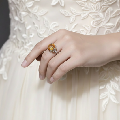 GRACE Gemstone Flower Ring in Sterling Silver