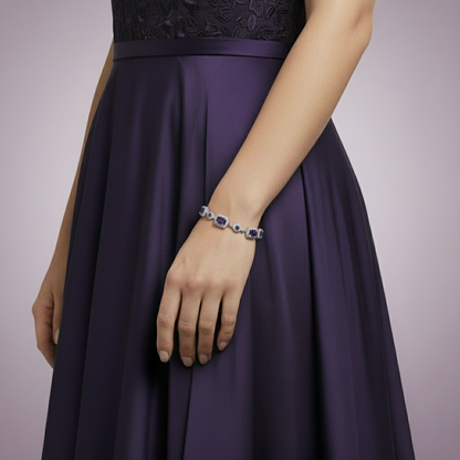 GRACE Gemstone Halo Bracelet in Sterling Silver