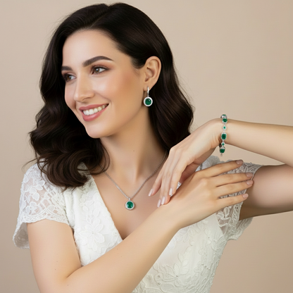 GRACE Gemstone Halo Bracelet in Sterling Silver