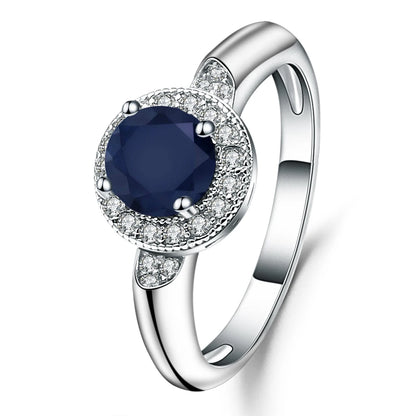 GRACE Gemstone Halo Ring in Sterling Silver