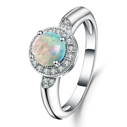 GRACE Gemstone Halo Ring in Sterling Silver