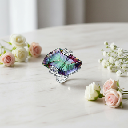 GRACE Gemstone Cocktail Ring in Sterling Silver