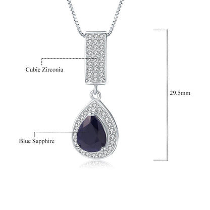 GRACE Halo Pear Cut Sapphire Jewelry Set in Sterling Silver