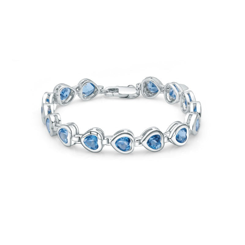 Bracelet GRACE en argent sterling avec topaze bleue suisse