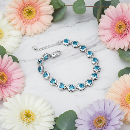 Bracelet GRACE en argent sterling avec topaze bleue suisse