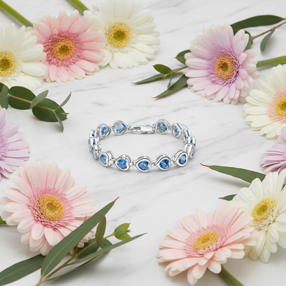 Bracelet GRACE en argent sterling avec topaze bleue suisse