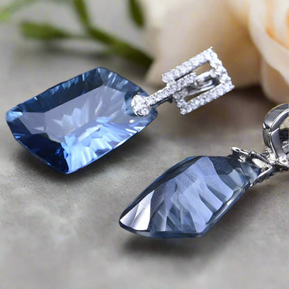 GRACE Irregular Mystic Quartz Drop Earrings in Sterling Silver