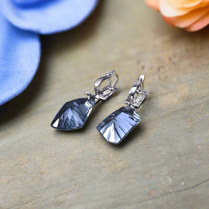 GRACE Irregular Mystic Quartz Drop Earrings in Sterling Silver