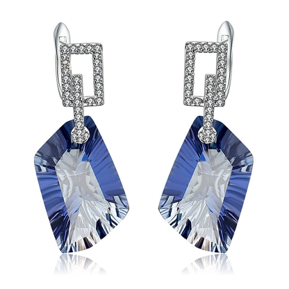 GRACE Irregular Mystic Quartz Drop Earrings in Sterling Silver