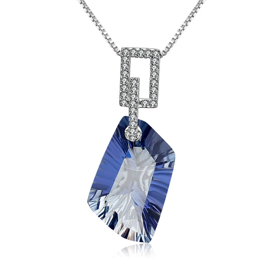GRACE Irregular Mystic Quartz Pendant Necklace in Sterling Silver