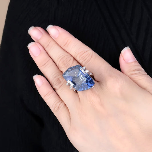GRACE Irregular Mystic Quartz Ring in Sterling Silver