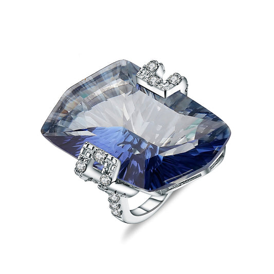 GRACE Irregular Mystic Quartz Ring in Sterling Silver