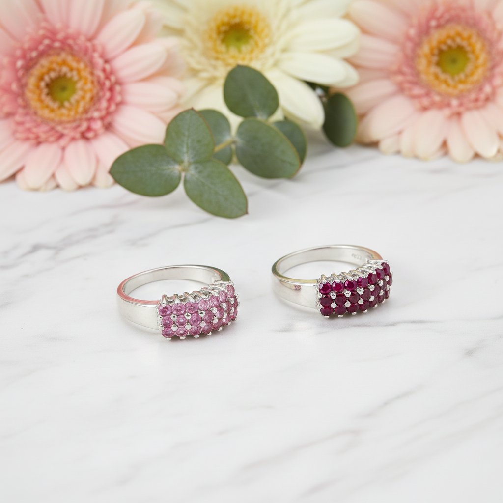 GRACE Multi-Stone Band Ring in Sterling Silver