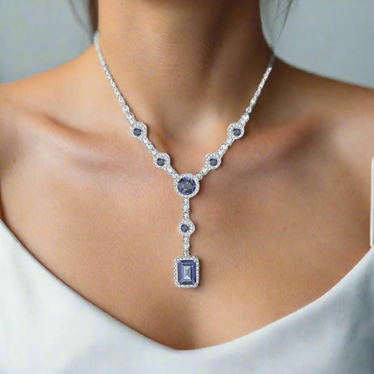 Collier pendentif multi-pierres GRACE en argent sterling
