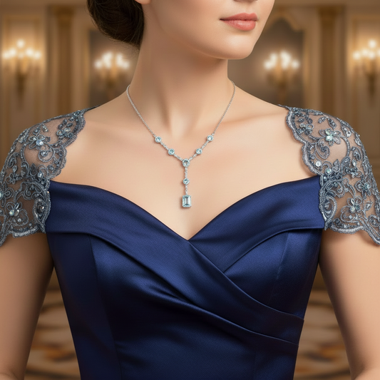 GRACE Multi-Stone Lariat Gemstone Necklace in Sterling Silver