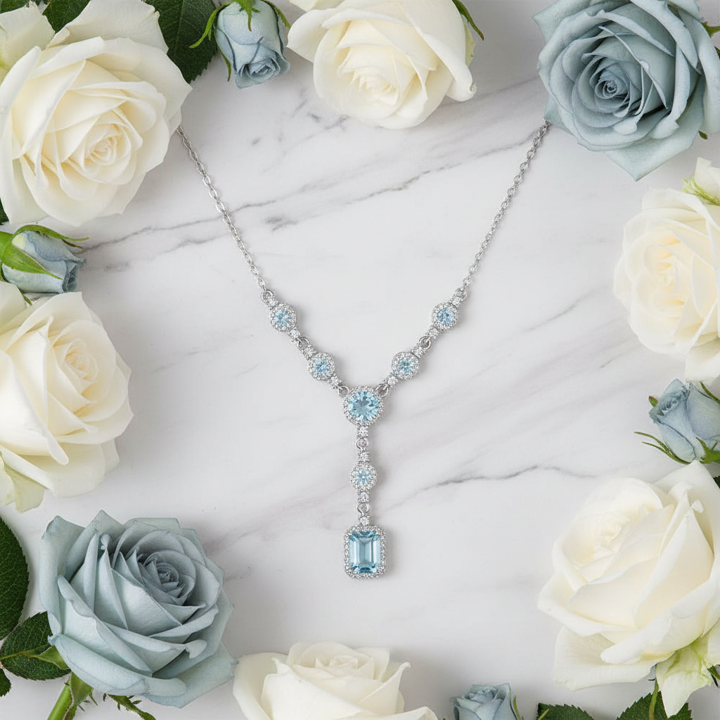 GRACE Multi-Stone Lariat Gemstone Necklace in Sterling Silver