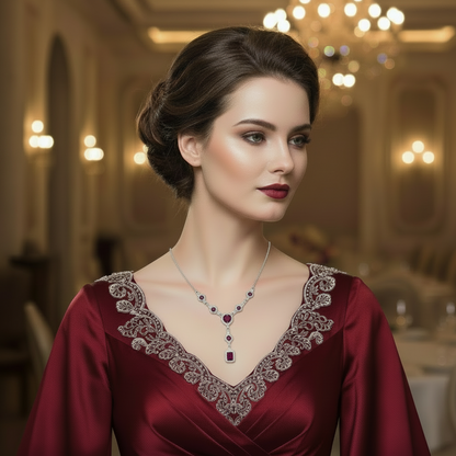 GRACE Multi-Stone Lariat Gemstone Necklace in Sterling Silver