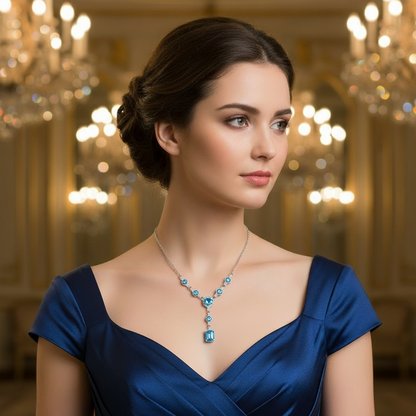 GRACE Multi-Stone Lariat Gemstone Necklace in Sterling Silver