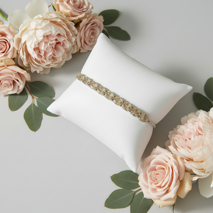 GRACE Oval Citrine Adjustable Bracelet in Sterling Silver