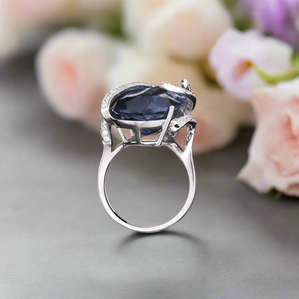 GRACE Pear Cut Iolite Blue Mystic Quartz Jewelry Set in Sterling Silver