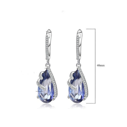 GRACE Pear Cut Iolite Blue Mystic Quartz Jewelry Set in Sterling Silver