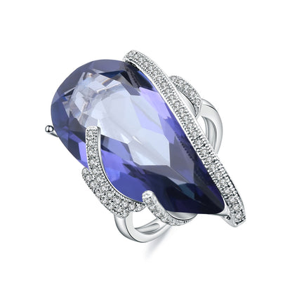 GRACE Pear Cut Iolite Blue Mystic Quartz Jewelry Set in Sterling Silver