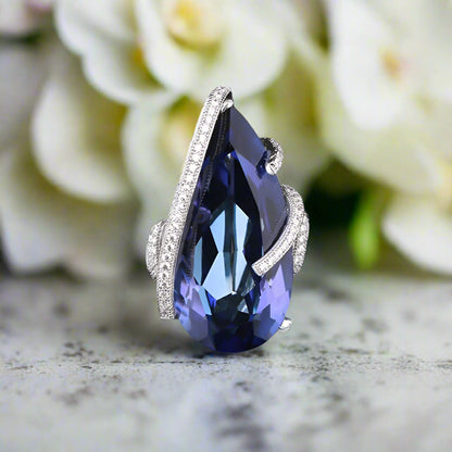 GRACE Pear Cut Iolite Blue Mystic Quartz Jewelry Set in Sterling Silver