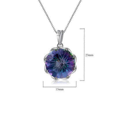 GRACE Rainbow Mystic Quartz Pendant Necklace in Sterling Silver