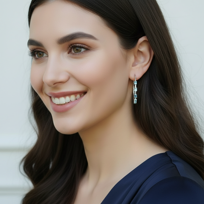 GRACE Sky Blue Topaz Hoop Earrings in Sterling Silver