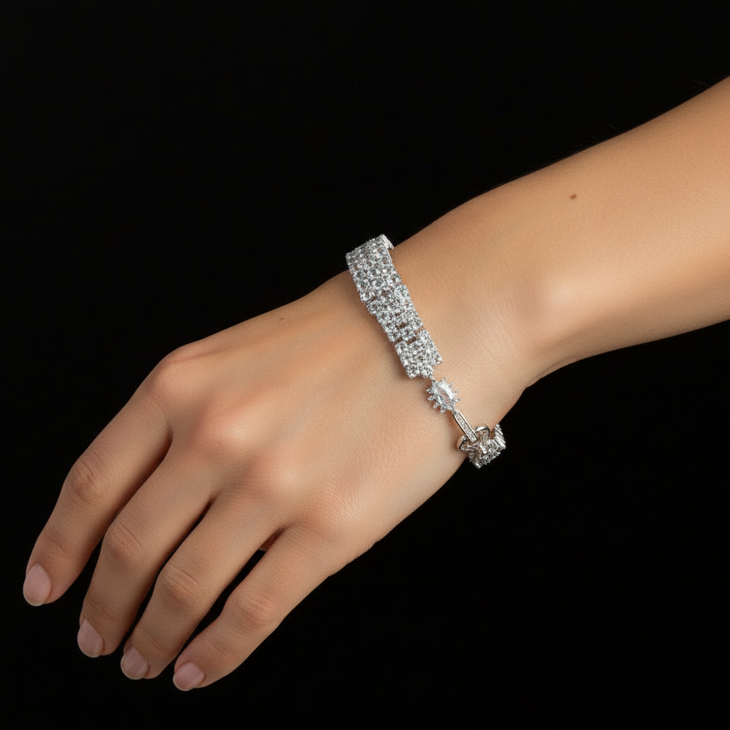 GRACE Triple Row Gemstone Tennis Bracelet in Sterling Silver