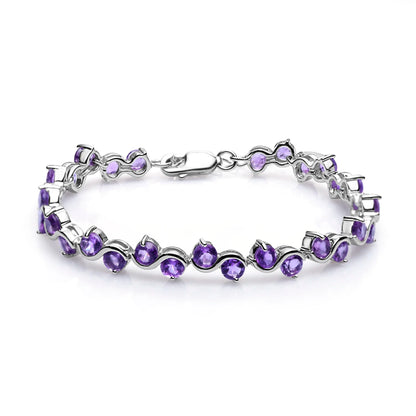 Pulsera de tenis con piedras preciosas estilo torcido GRACE en plata de ley