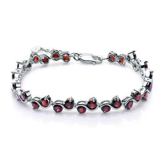 Pulsera de tenis con piedras preciosas estilo torcido GRACE en plata de ley