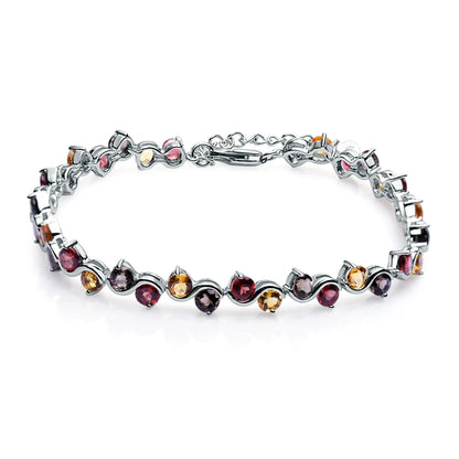 Pulsera de tenis con piedras preciosas estilo torcido GRACE en plata de ley