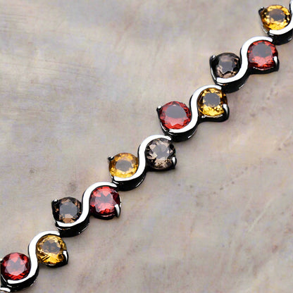 Pulsera de tenis con piedras preciosas estilo torcido GRACE en plata de ley