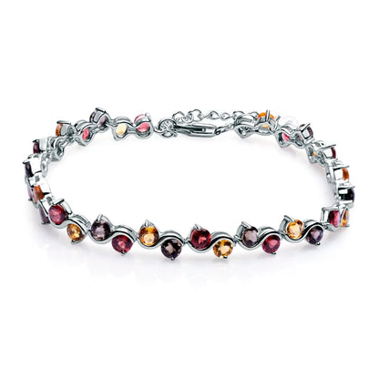 Pulsera de tenis con piedras preciosas estilo torcido GRACE en plata de ley