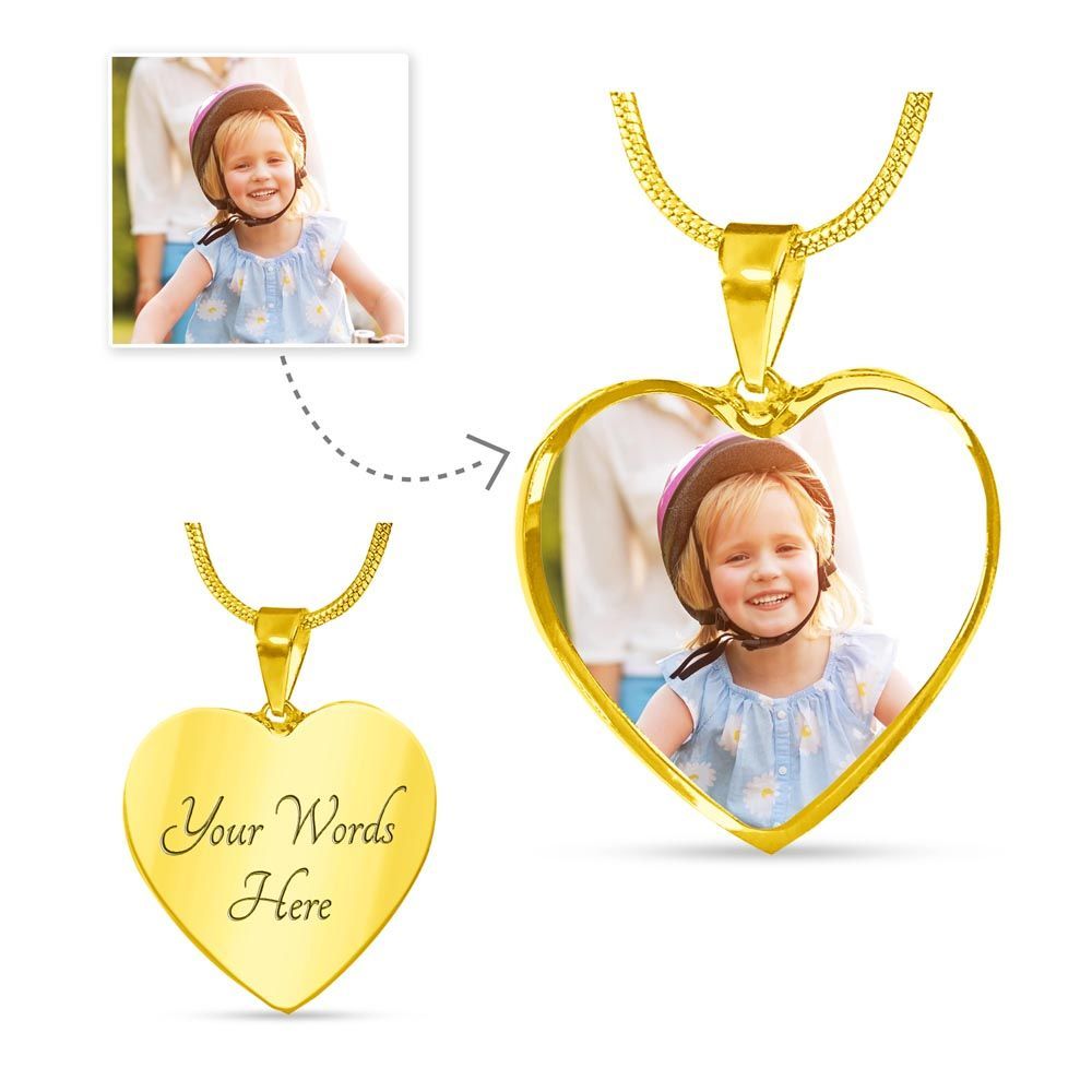 Granddaughter Baptism Personalized Heart Pendant Necklace