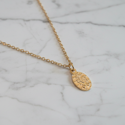 Miraculous Medal Necklace in Gold Stainless Steel