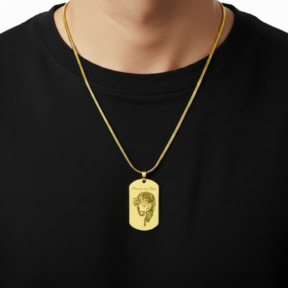 Miserere mei, Deus Tag Necklace with Personalized Custom Engraving