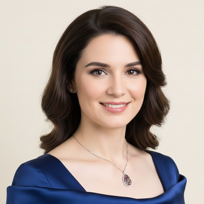 GRACE Multi-Color Tourmaline Cluster Pendant Necklace in Sterling Silver