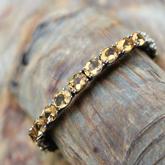 Pulsera ajustable GRACE de citrino ovalado en plata de ley