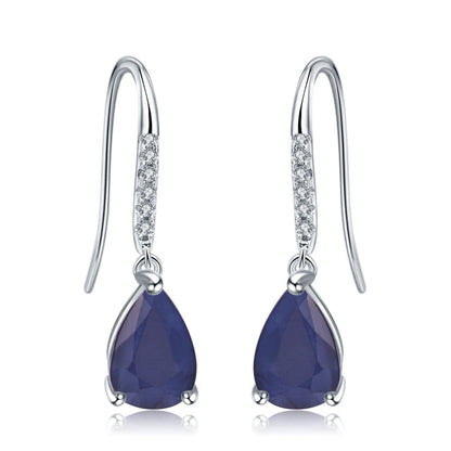 GRACE Pear Cut Gemstone Drop Earrings in Sterling Silver