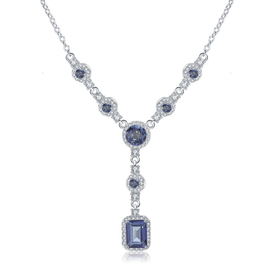 Collier pendentif multi-pierres GRACE en argent sterling