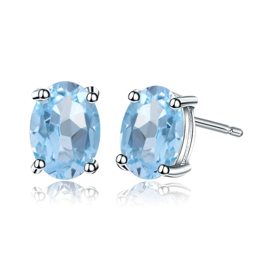 GRACE 1.2 CT. Oval Sky Blue Topaz Stud Earrings in Sterling Silver