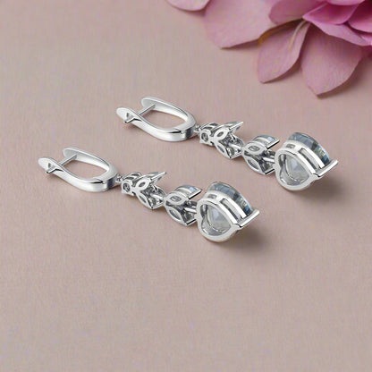 Boucles d'oreilles pendantes GRACE en argent sterling et quartz mystique bleu iolite
