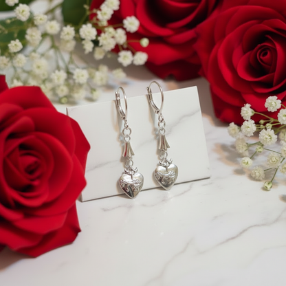 Sacred Heart Earrings in Stainless Steel